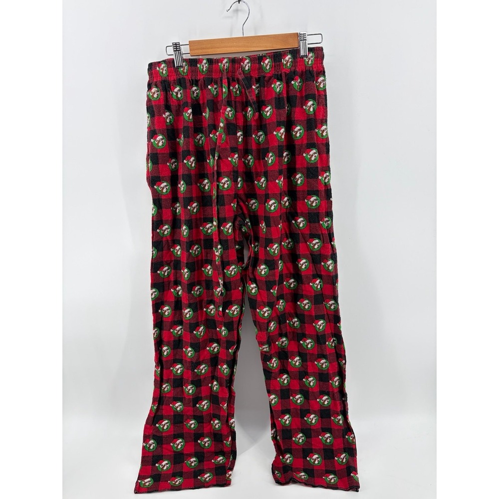 Buc-ees Christmas Printed Plaid Pajama Pants Drawstring, Adult Large, Pre-Owned